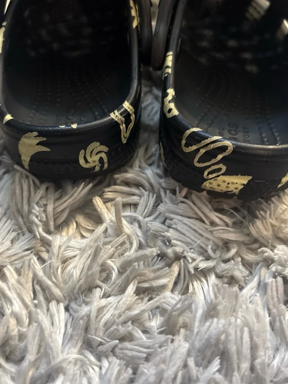 CROCS Kids Black Clogs with Glow in the dark Space Print